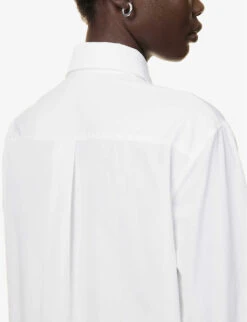 Classic Buttoned-cuffs Cotton Shirt 10 Classic Buttoned-cuffs Cotton Shirt -Women Clothing Store R04158206 WHITE ALT04