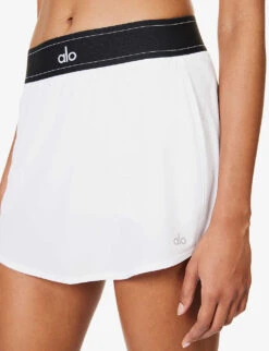 Match Point Logo-waistband Stretch-woven Mini Skirt 9 Match Point Logo-waistband Stretch-woven Mini Skirt -Women Clothing Store R04158210 WHITE ALT04