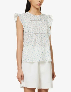 RAILS Filomena Floral-embroidered Round-neck Regular-fit Cotton Top -Women Clothing Store R04158661 BLUEBELLEYELET ALT02