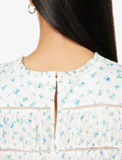 RAILS Filomena Floral-embroidered Round-neck Regular-fit Cotton Top -Women Clothing Store R04158661 BLUEBELLEYELET ALT05