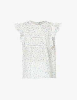 RAILS Filomena Floral-embroidered Round-neck Regular-fit Cotton Top