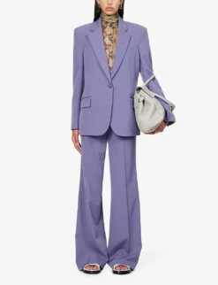 STELLA MCCARTNEY Flared Mid-rise Stretch-wool Trousers -Women Clothing Store R04160786 MAUVE ALT02