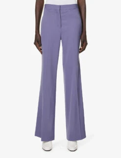 STELLA MCCARTNEY Flared Mid-rise Stretch-wool Trousers -Women Clothing Store R04160786 MAUVE ALT03