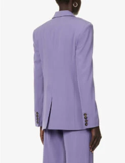 STELLA MCCARTNEY Notch-lapels Padded-shoulders Stretch-wool Blazer -Women Clothing Store R04160788 MAUVE ALT04