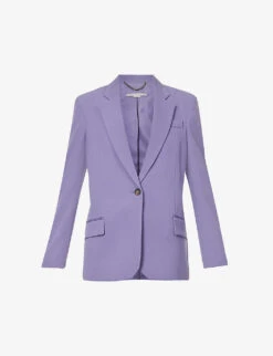 STELLA MCCARTNEY Notch-lapels Padded-shoulders Stretch-wool Blazer