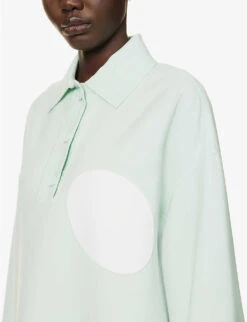 Spread-collar Contrast-patch Stretch-wool Blend Shirt 11 Spread-collar Contrast-patch Stretch-wool Blend Shirt -Women Clothing Store R04161048 MINT ALT04