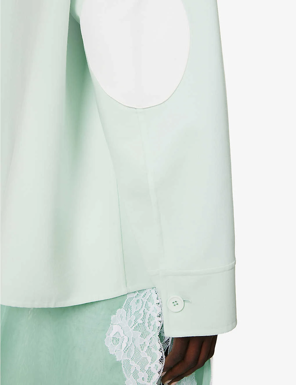 Spread-collar Contrast-patch Stretch-wool Blend Shirt 7 Spread-collar Contrast-patch Stretch-wool Blend Shirt - Image 7