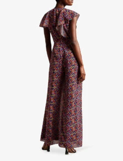Ted Baker Surya Abstract-print Woven Jumpsuit -Women Clothing Store R04162191 BLACK ALT02