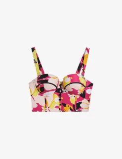 Ted Baker Margieh Abstract-print Balconette Bikini Top