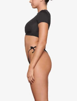 T-shirt Recycled Stretch-nylon Bikini Top -Women Clothing Store R04164376 ONYX ALT02