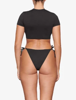 T-shirt Recycled Stretch-nylon Bikini Top -Women Clothing Store R04164376 ONYX ALT03