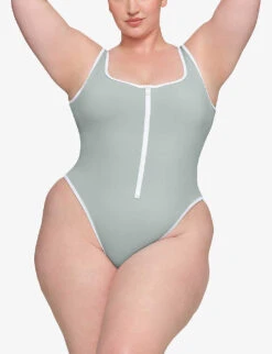 Sporty Scoop-neck Stretch-recycled Nylon Swimsuit -Women Clothing Store R04164389 PACIFIC ALT04