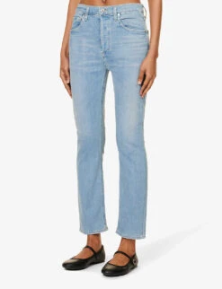 CITIZENS OF HUMANITY Jolene Whiskered High-rise Slim-leg Stretch-denim Jeans -Women Clothing Store R04164580 PIXIE ALT02