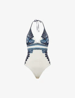 Reiss Monica Printed Stretch-nylon Swimsuit
