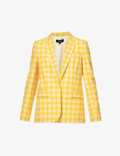 ME AND EM Single-breasted Padded-shoulder Cotton-blend Blazer