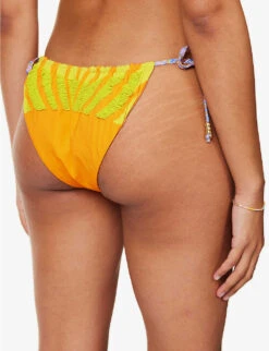 It's Now Cool Star Lit Bead-embellished Mid-rise Bikini Bottoms -Women Clothing Store R04165801 STARLITBEADED ALT03