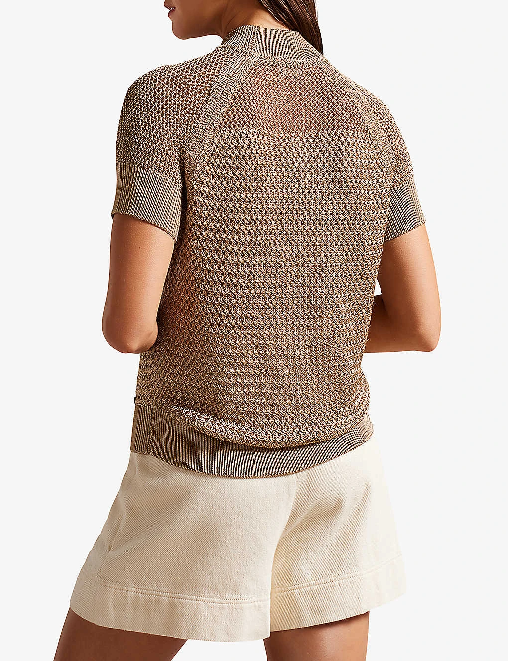 Ted Baker Abaly Basket-stitch Woven Top 4 Ted Baker Abaly Basket-stitch Woven Top - Image 4