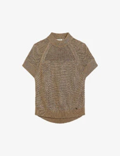 Ted Baker Abaly Basket-stitch Woven Top