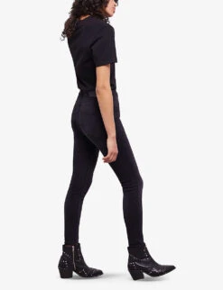 THE KOOPLES Logo-embellished Slim-fit Mid-rise Stretch Denim Jeans -Women Clothing Store R04166186 BLACK ALT02