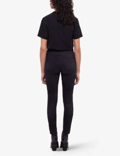 THE KOOPLES Logo-embellished Slim-fit Mid-rise Stretch Denim Jeans -Women Clothing Store R04166186 BLACK ALT03