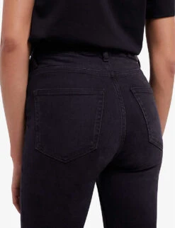 THE KOOPLES Logo-embellished Slim-fit Mid-rise Stretch Denim Jeans -Women Clothing Store R04166186 BLACK ALT04