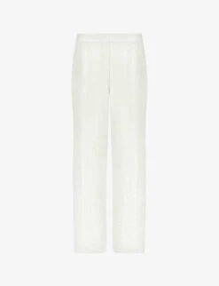 Sequin-embellished Straight-leg Mid-rise Woven Trousers