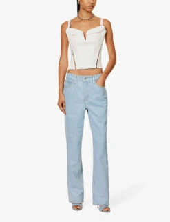 GOOD AMERICAN Good '90s Straight-leg Mi-rise Denim-blend Jeans -Women Clothing Store R04166600 INDIGO498 ALT02