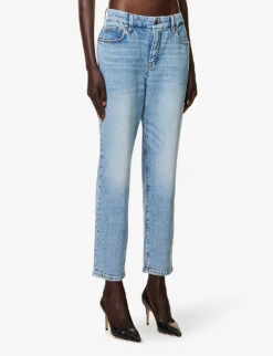 GOOD AMERICAN Good Girlfriend Petite Straight-leg Mid-rise Stretch-cotton And Recycled-cotton Blend Denim Jeans -Women Clothing Store R04166611 INDIGO112 ALT02