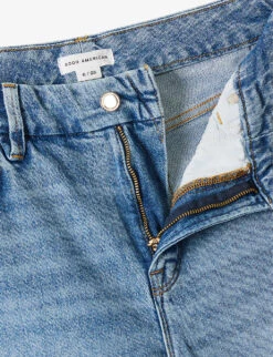 GOOD AMERICAN Good Girlfriend Petite Straight-leg Mid-rise Stretch-cotton And Recycled-cotton Blend Denim Jeans -Women Clothing Store R04166611 INDIGO112 ALT06