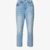 GOOD AMERICAN Good Girlfriend Petite Straight-leg Mid-rise Stretch-cotton And Recycled-cotton Blend Denim Jeans