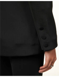 GOOD AMERICAN 2.0 Scuba Double-breasted Regular-fit Stretch-woven Blazer -Women Clothing Store R04166620 BLACK001 ALT06