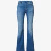 GOOD AMERICAN Pull On Faded-wash Flared-leg High-rise Stretch-denim Jeans
