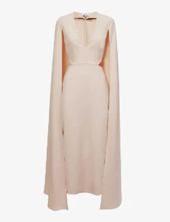 Reiss Kate Cape-sleeve Woven Midi Dress