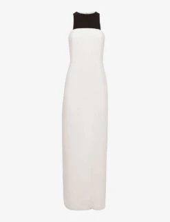 Reiss Reya Colour-block Sleeveless Stretch-woven Maxi Dress