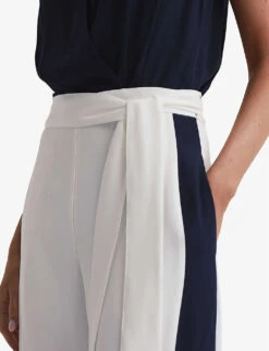 Reiss Ivy Striped Wide-leg Woven Jumpsuit 9 Reiss Ivy Striped Wide-leg Woven Jumpsuit -Women Clothing Store R04169115 NAVYWHITE ALT04