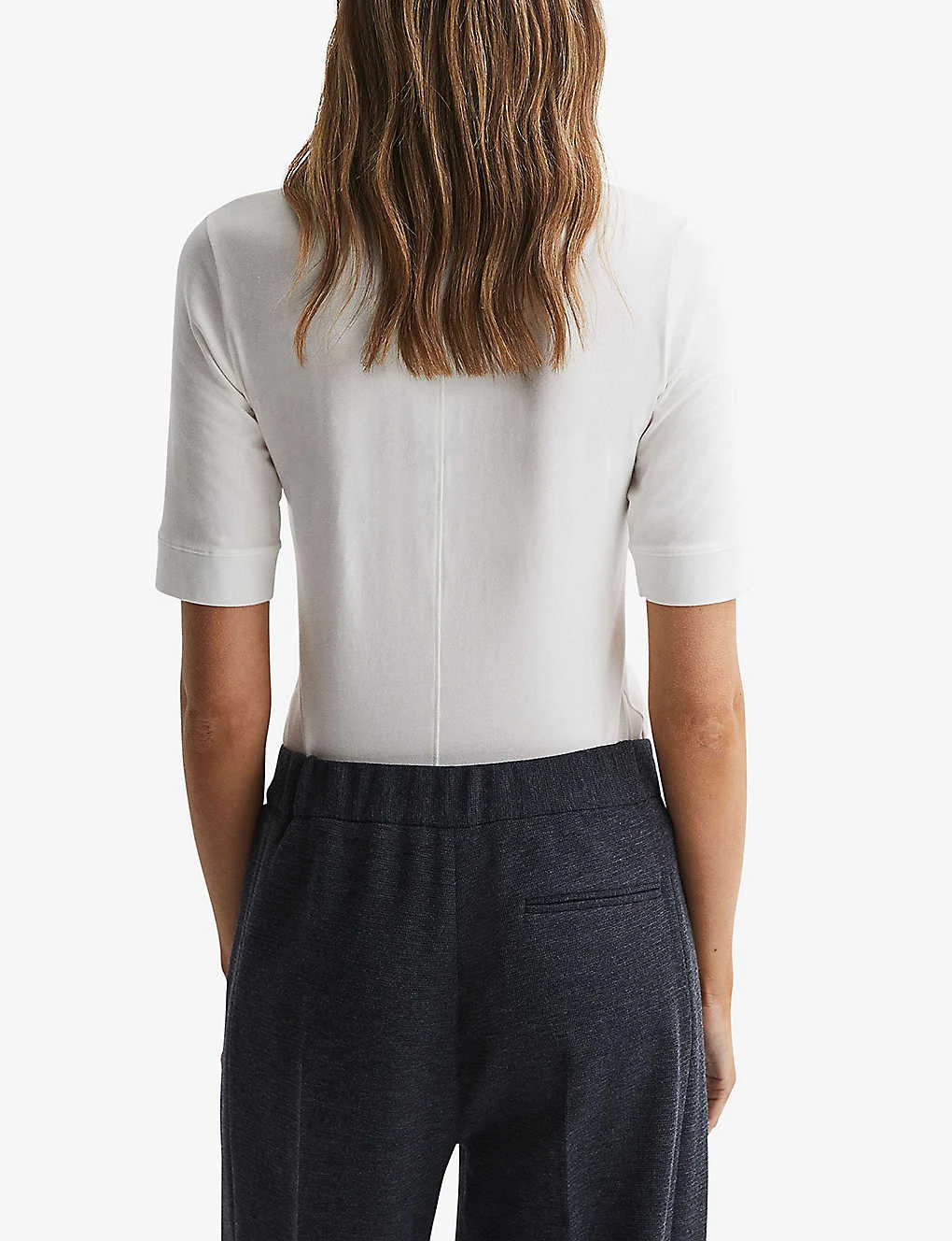 Reiss Brooklyn High-neck Stretch-cotton Blend Top 4 Reiss Brooklyn High-neck Stretch-cotton Blend Top - Image 4