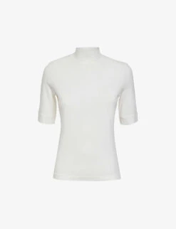 Reiss Brooklyn High-neck Stretch-cotton Blend Top