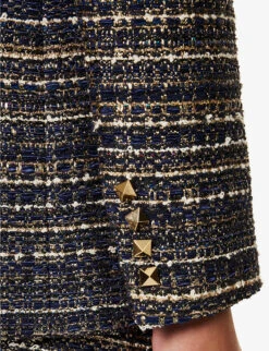 Valentino Single-breasted Notch-lapel Woven Jacket -Women Clothing Store R04169649 NAVYGOLDAVORIO ALT04