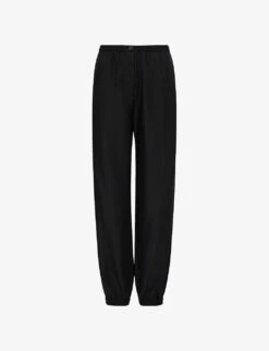 Joseph Taio Elasticated-waist Tapered-leg Silk-cotton Blend Trousers