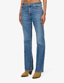 Rag & Bone Peyton Belt-loop Mid-rise Flared-leg Stretch-denim Jeans -Women Clothing Store R04170703 HUNTLEY ALT02