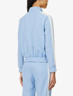 Sporty & Rich X Prince Contrast-stripe Cotton-blend Sweatshirt -Women Clothing Store R04173080 BLUEWHITE ALT03