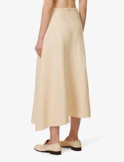 Jil Sander Asymmetric Mid-rise Wool-blend Midi Skirt -Women Clothing Store R04173136 109 ALT03
