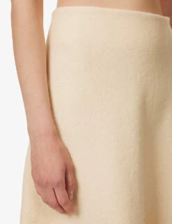 Jil Sander Asymmetric Mid-rise Wool-blend Midi Skirt -Women Clothing Store R04173136 109 ALT04