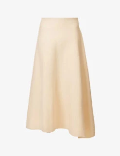 Jil Sander Asymmetric Mid-rise Wool-blend Midi Skirt