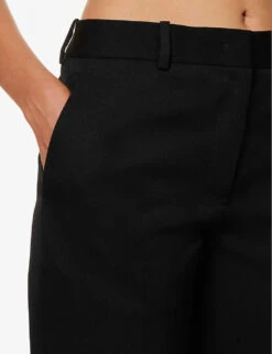 Jil Sander Structured-waist Pressed-crease Straight-leg High-rise Wool Trousers -Women Clothing Store R04173139 1 ALT04