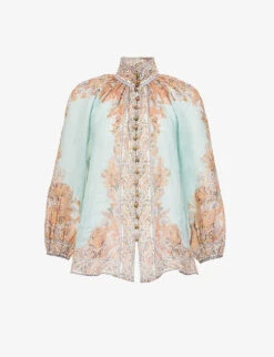 Women Clothing Store 33 Zimmermann Devi High-neck Ramie Top