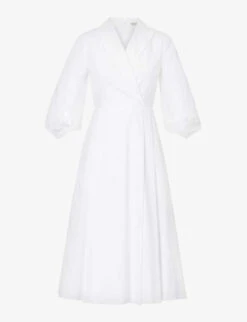 Brittany Wrapped Cotton Midi Dress