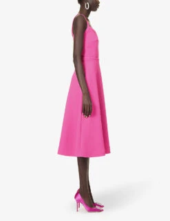 Elvita Sleeveless Woven Midi Dress -Women Clothing Store R04174887 HOTPINKNEO ALT02