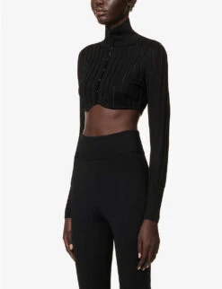 Crinoline Semi-sheer Knitted Cardigan -Women Clothing Store R04179402 NOIRALAIA ALT02