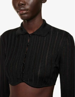 Crinoline Semi-sheer Knitted Cardigan -Women Clothing Store R04179402 NOIRALAIA ALT04